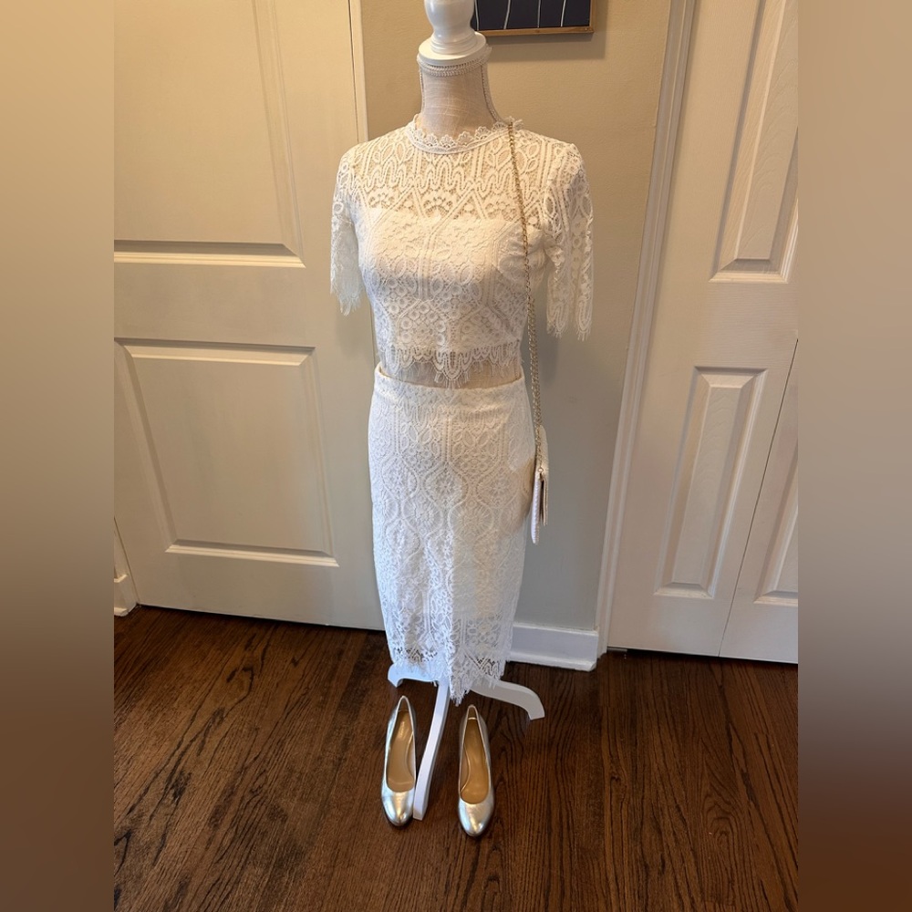 Lulus two piece bridal set